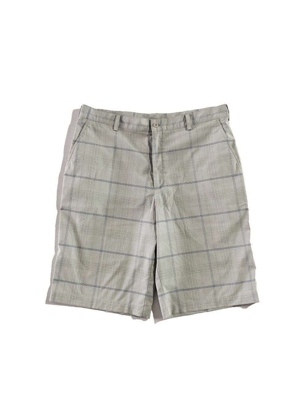 Nike Golf Shorts Mens 36 (fits 34) Gray Blue Plaid Bermuda Active Casual Outdoor
